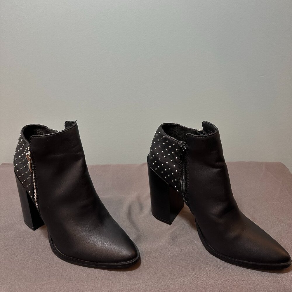 Just Fab Ladies Dual Zipper Bootie with Hardware Embellishment